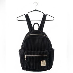 BDG Black Velvet Ribbed Mini Backpack